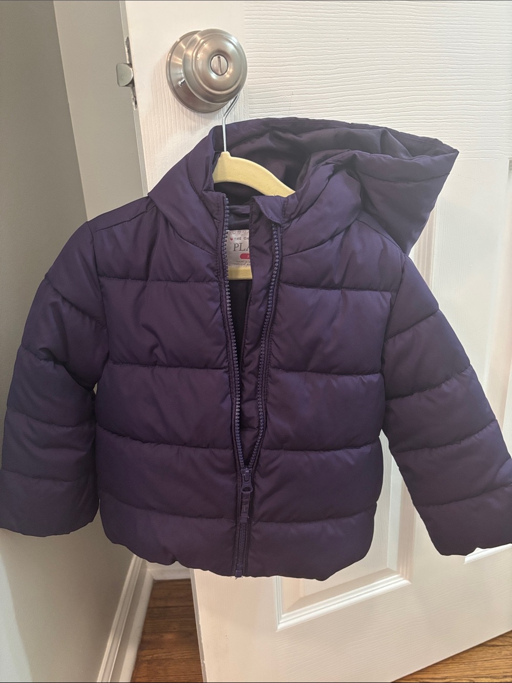 The Children's Place Deep Purple Hooded Puffer Coat - 3T